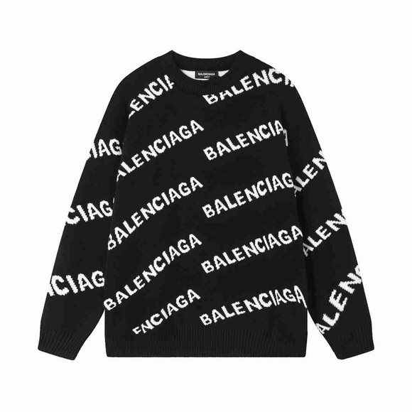 Balenciaga Monochrome Logo Crewneck Sweater - Picture 1 of 6